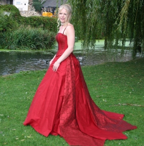 My gorgeous red silk wedding dress. I was a princess for a day