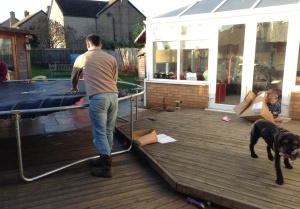 Assembling the trampoline