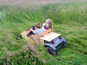 Kids and their new go-kart