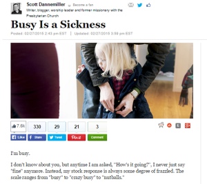 Busy is a Sickness Article